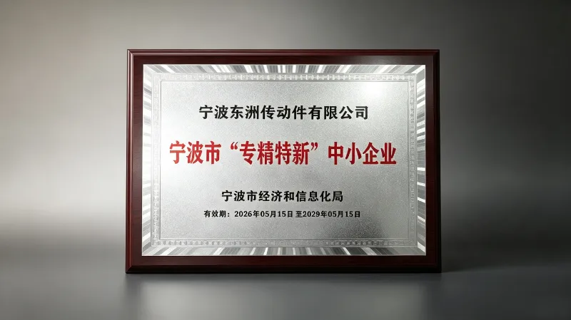حصلت شركة Ningbo Dongzhou Transmission Co., Ltd. على مكانة الشركات الصغيرة والمتوسطة 
